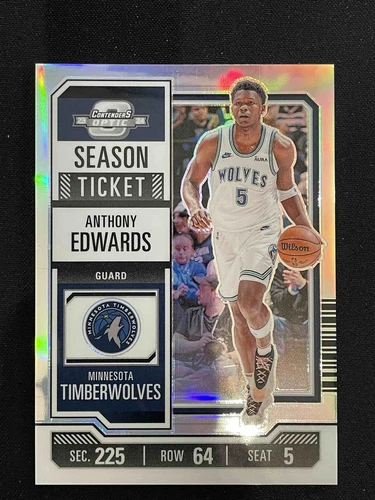 Anthony Edwards 2023-24 Panini Contenders Optic Season Ticket Silver RC  #70