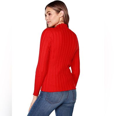 Belldini Silk blend Red Cardigan with rhinestone zipper size M