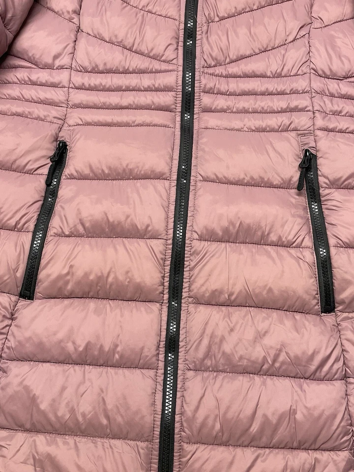 Reebok пыльный розовый средней длины пуховик Куртка Пальто Sz M Gorpcore спортивный шик - Изображение 3 из 4