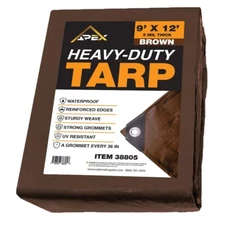 Heavy Brown Tarp - 5 MIL Multipurpose UV Resistant, Waterproof Protective Tarp