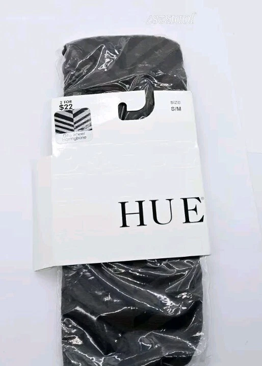 Medias Hue Nylons Talla S/M Espresso Geo Sheer Herringbone con Control Top Nylons Foto 4 de 4