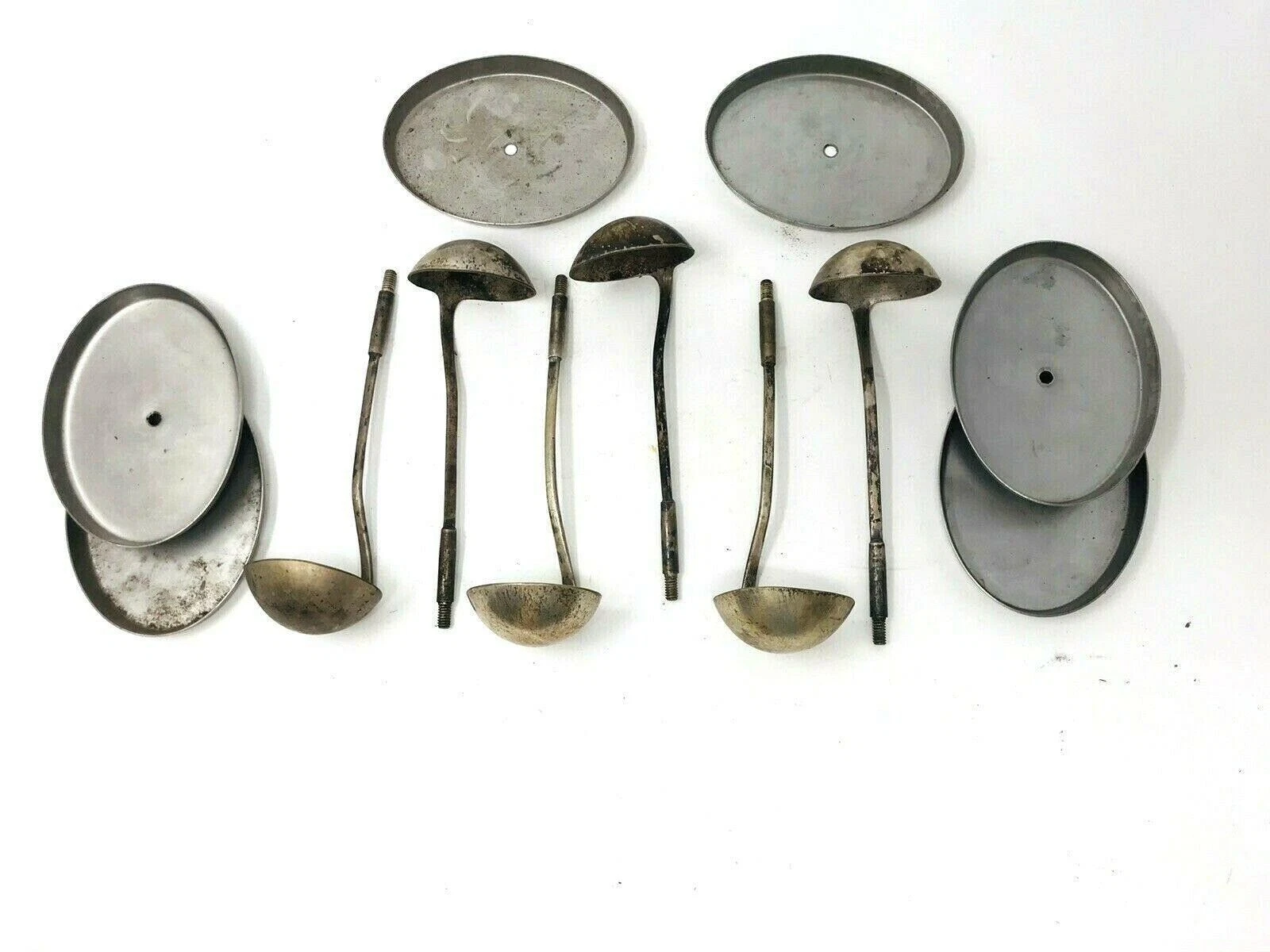Antique Soda Fountain Syrup Ladles with Lids WM. A Rogers Silver Plate Oneida