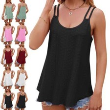 Sleeveless Flowy Tank Top Soft Fabric Tunic Women Scoop Neck Loose Blouse