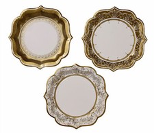 Luxury Gold Paper Plates Vintage Style 20cm Wedding Anniversary Birthday Party