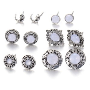 Flora Boho Earring Set Bohemian Flower Leaves Stud Earrings Men