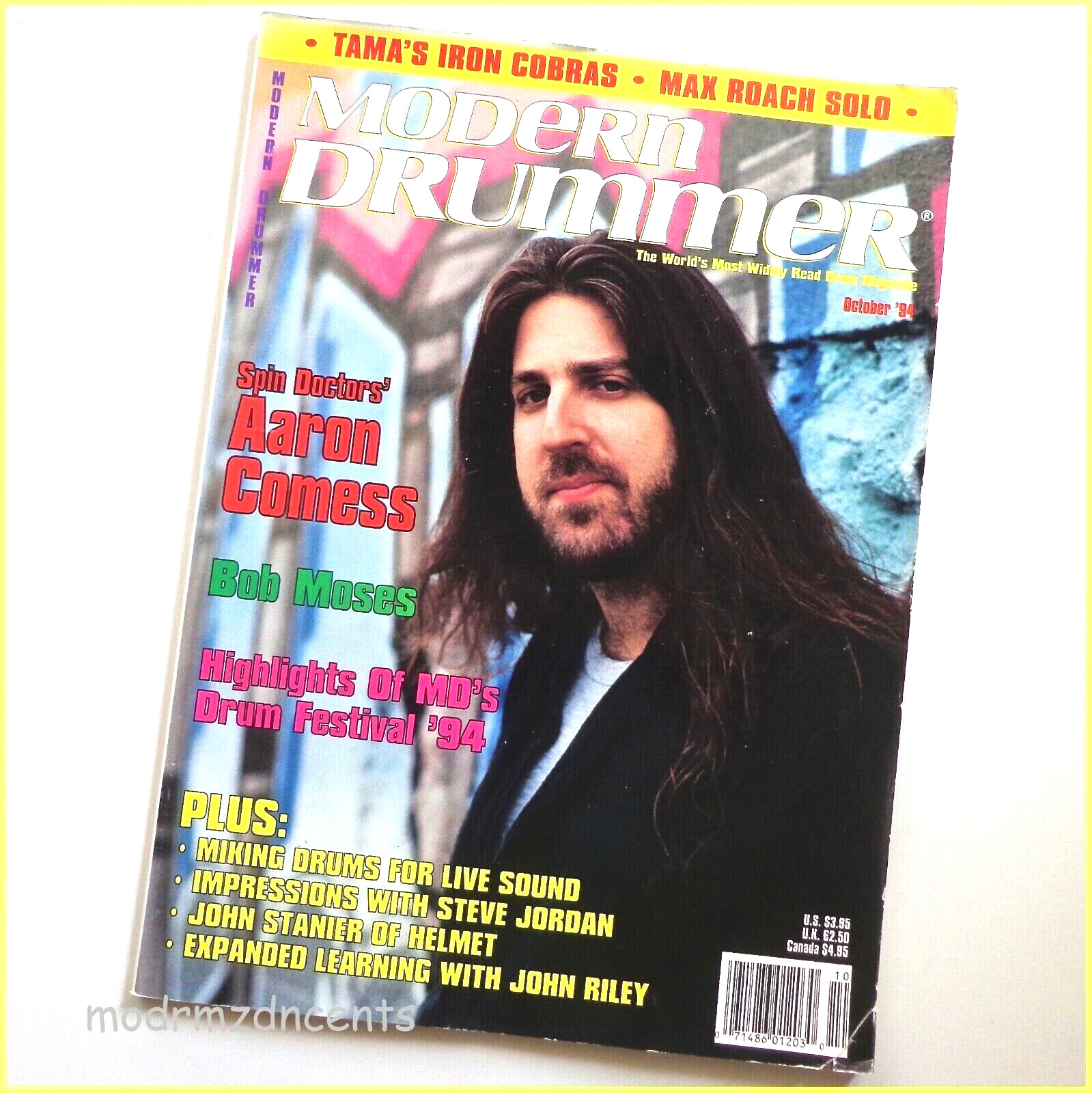 Modern Drummer - Oct 1994 - Aaron Comess - Spin Doctors + Bob Moses