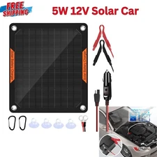 Waterproof Portable Solar Battery Maintainer CarRV Charger 12V Tender Trickle 5W