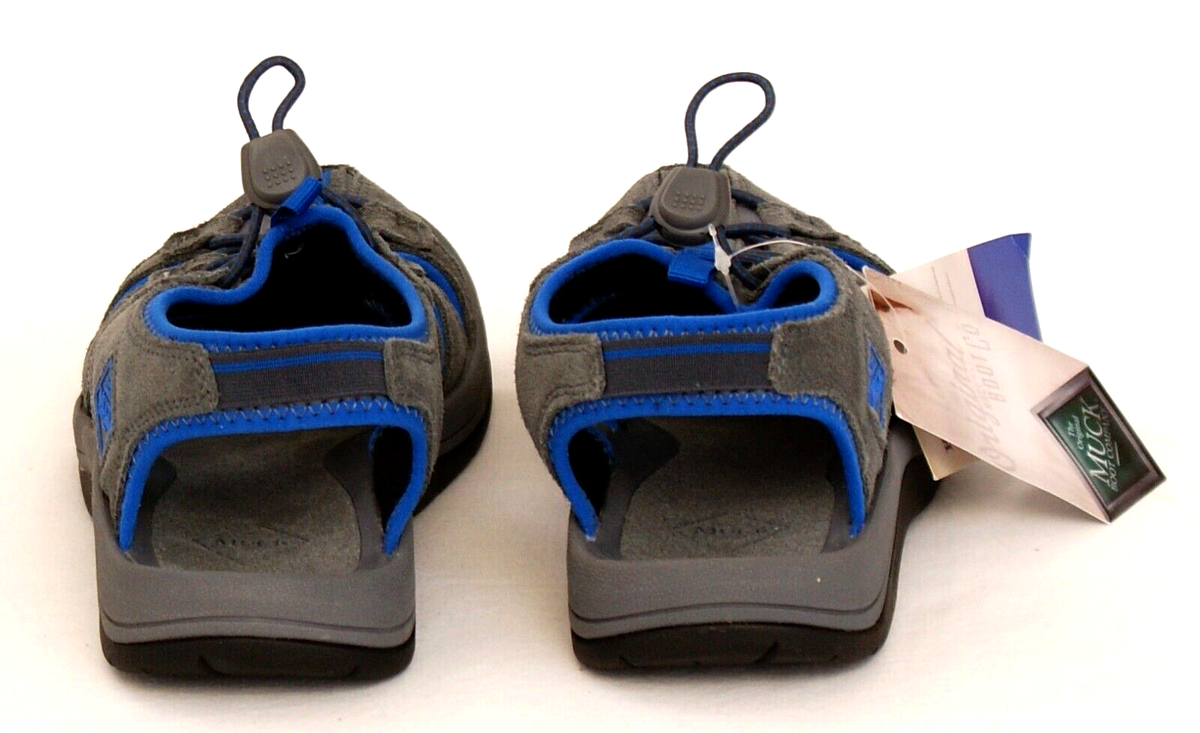 Muck Boot Company Gray & Blue Wanderer Leather Sandals Men display picture 3