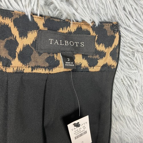Talbots Straight Pencil Skirt NWT Women's 2 Animal Print Lined Cotton Blend - Picture 10 of 11