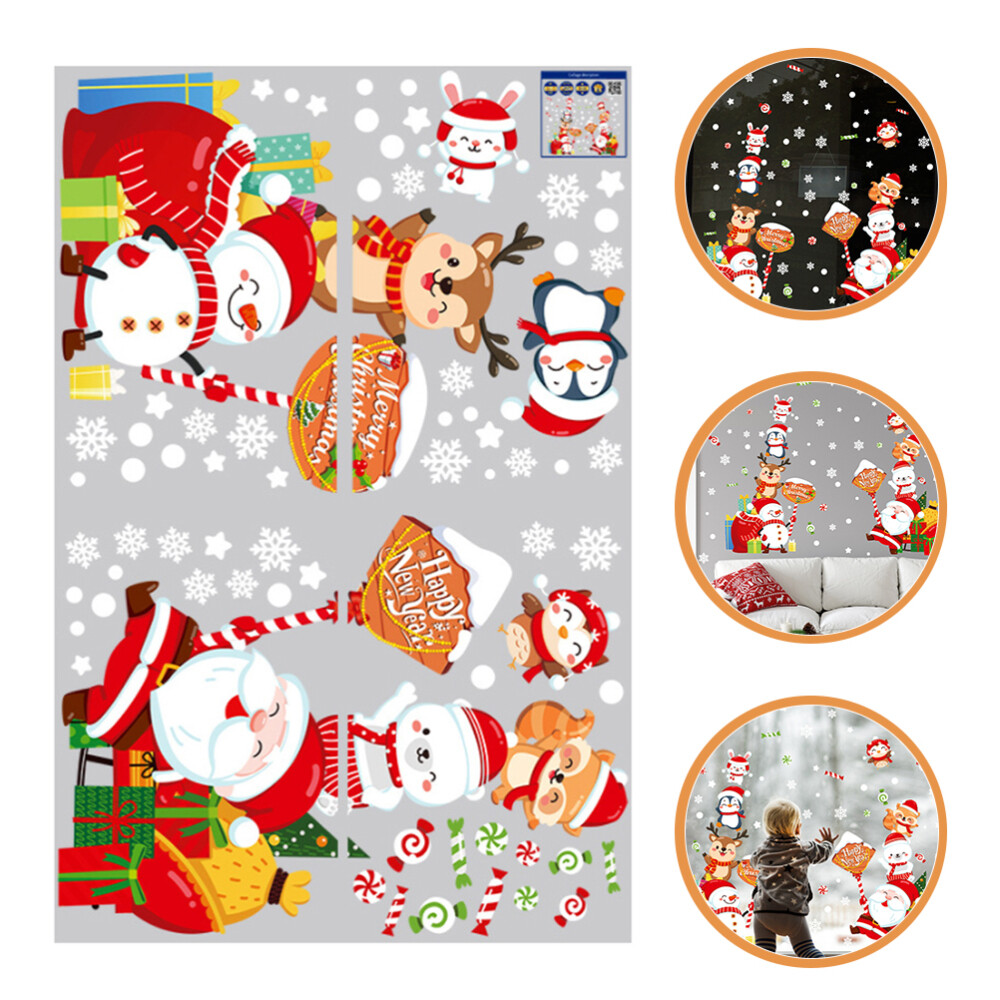 Xmas Decoration Decals Christmas Stickers Easy to Install Festive