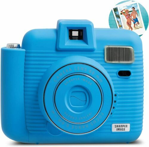 BRAND NEW SHARPER IMAGE Instant Camera with Flash, 5 Lighting Modes BLUE - Picture 1 of 2