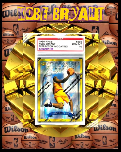 RARE 😲 Kobe Bryant 1996 Topps Finest Refractor Gold Bars 🔥 /50 Rookie Poster🔥