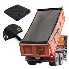 Black 7x14 ft Dump Trailer Truck Mesh Tarp with Grommets,Heavy Duty Mesh