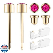 SugarTang Ear Piercing Kit Gold 4mm with Safety Back Disposable Ear Piercing