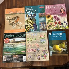 Lot of 4 Painting Instruction Books, 1 Art of Watercolor Magazine  1 Guide