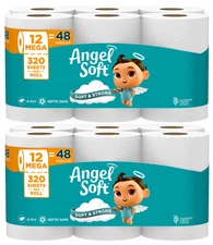 Angel Soft 2-Ply Toilet Paper, 2x 12 Mega Rolls (24 Mega Rolls)