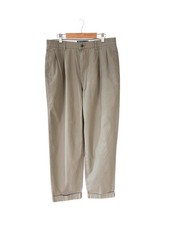 Vintage Polo Ralph Lauren Chino Pants Men's 32x30 Beige Pleated Cuffed Preppy