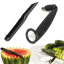 Kitchen Spiral and V-Shaped Tools, 2 in 1 spiral Cutter and V-Shaped Fruit Knife