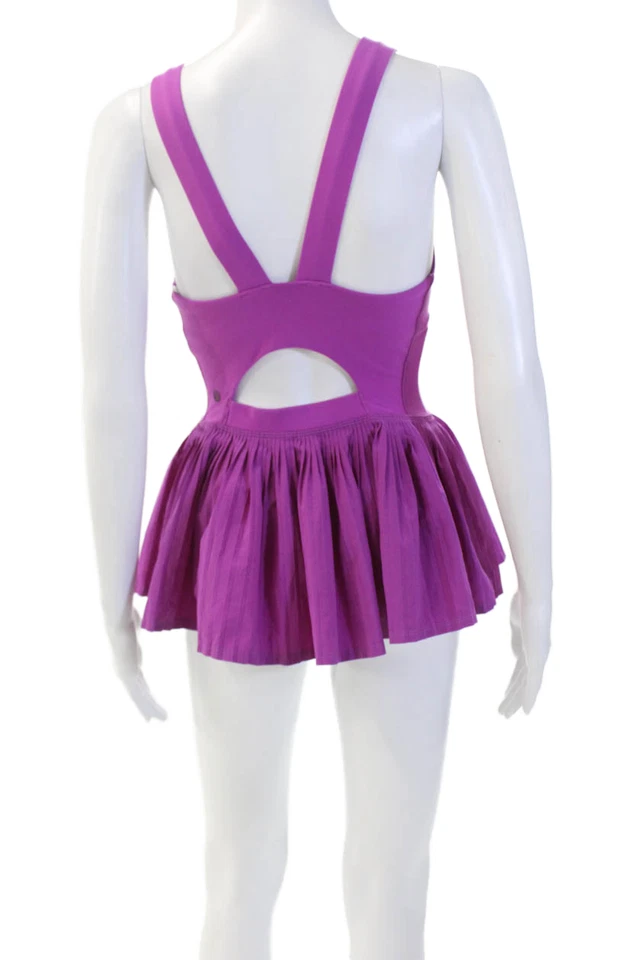 Lululemon женщин текстурированный v-образным вырезом мини-платье без рукавов фиолетовый размер XS - Изображение 3 из 4