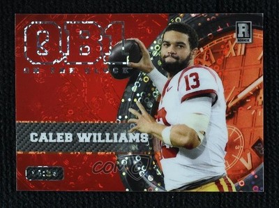 2023 QB1 On the Clock Red - Orange Donut Circles Foil 14/25 Caleb Williams s5q