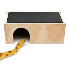 Slate Basking Platform with Wooden Hideout - 2-in-1 Reptile Lounger  Cave fo...