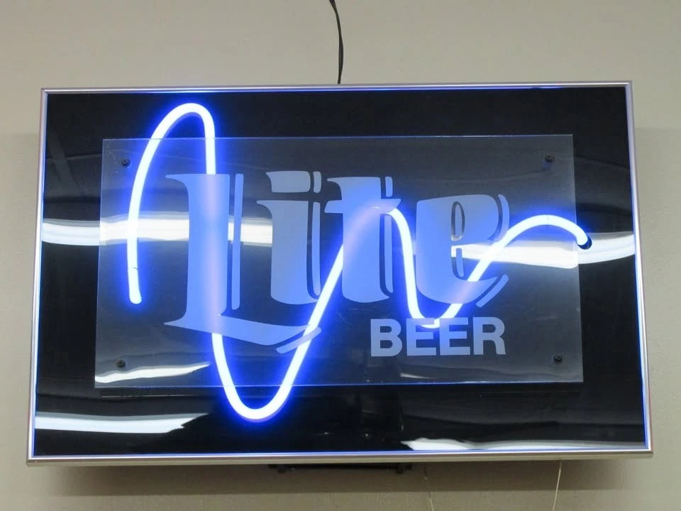 Miller Light Neon Beer Sign In Collectible Miller Signs & Tins for