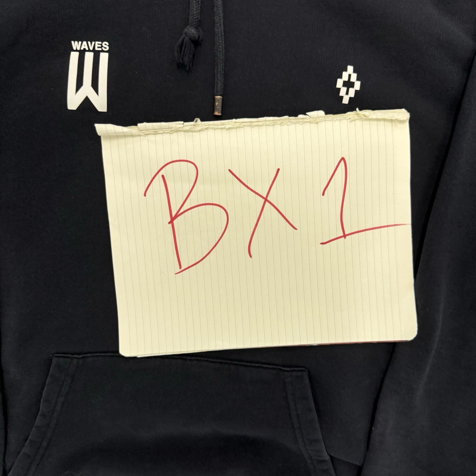 Felpa con cappuccio pullover Marcelo Burlon uomo nero onde grafica taglia media