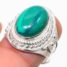 Green Malachite Gemstone Handmade 925 Sterling Silver All Size Ring For Gift