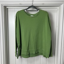 Dreamo Sweatshirt Women's Small Green Cotton Blend Long Sleeved Pullover Stretch