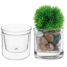 2PCS 4 Inch Watering Pot for Indoor Plants, Clear Watering Pots with Saucer R...