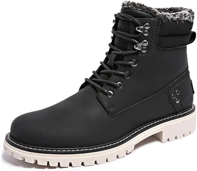 CARLKARIDA Mens Snow Boots Fur Lined Hiking Boots Waterproof antislip 11.5 NEW