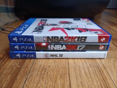 PlayStation 4 Sports Game Lot   NBA 2K18, NBA 2K17, NHL 18    PS4 Bundle