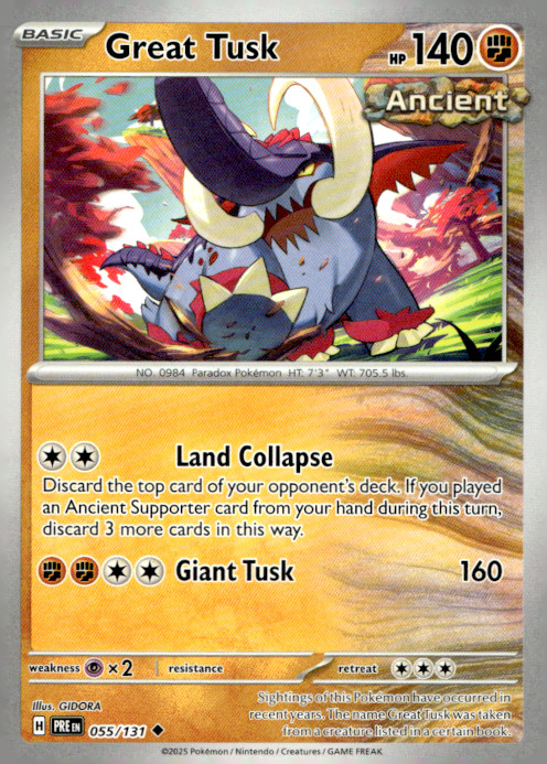 Great Tusk Uncommon SV: Prismatic Evolutions 055/131 NM