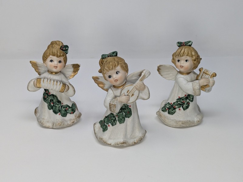 Homco musical angel figurines, #5252, Vintage