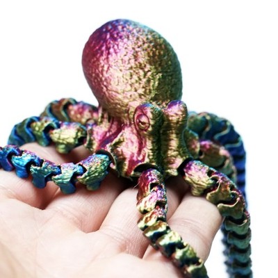 7.1inch 3D Printed Octopus Model,Articulated Animals Figure,Toys Home Decor