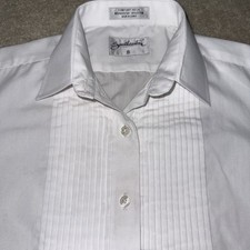 Tuxedo Men Women SZ 8 Formal Dress Shirt Server Wedding Party White Long Sleeve