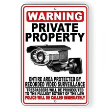 Private Property Video Surveillance Police Called Sign / Decal   /  S068 /