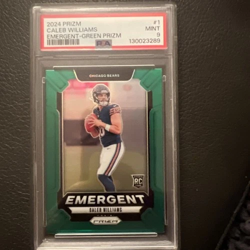 2024 PANINI PRIZM EMERGENT GREEN PRIZM #1 CALEB WILLIAMS ROOKIE RC PSA 9