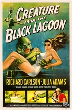 CREATURE FROM THE BLACK LAGOON  (1954)  27"x41"  Universal monster movie poster!