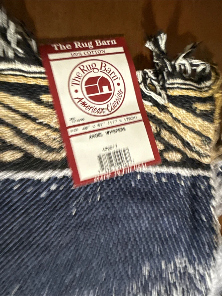 "Manta The Rug Barn Tapestry 100 % algodón susurros de ángel 46x67"" nueva con etiquetas" Foto 3 de 3