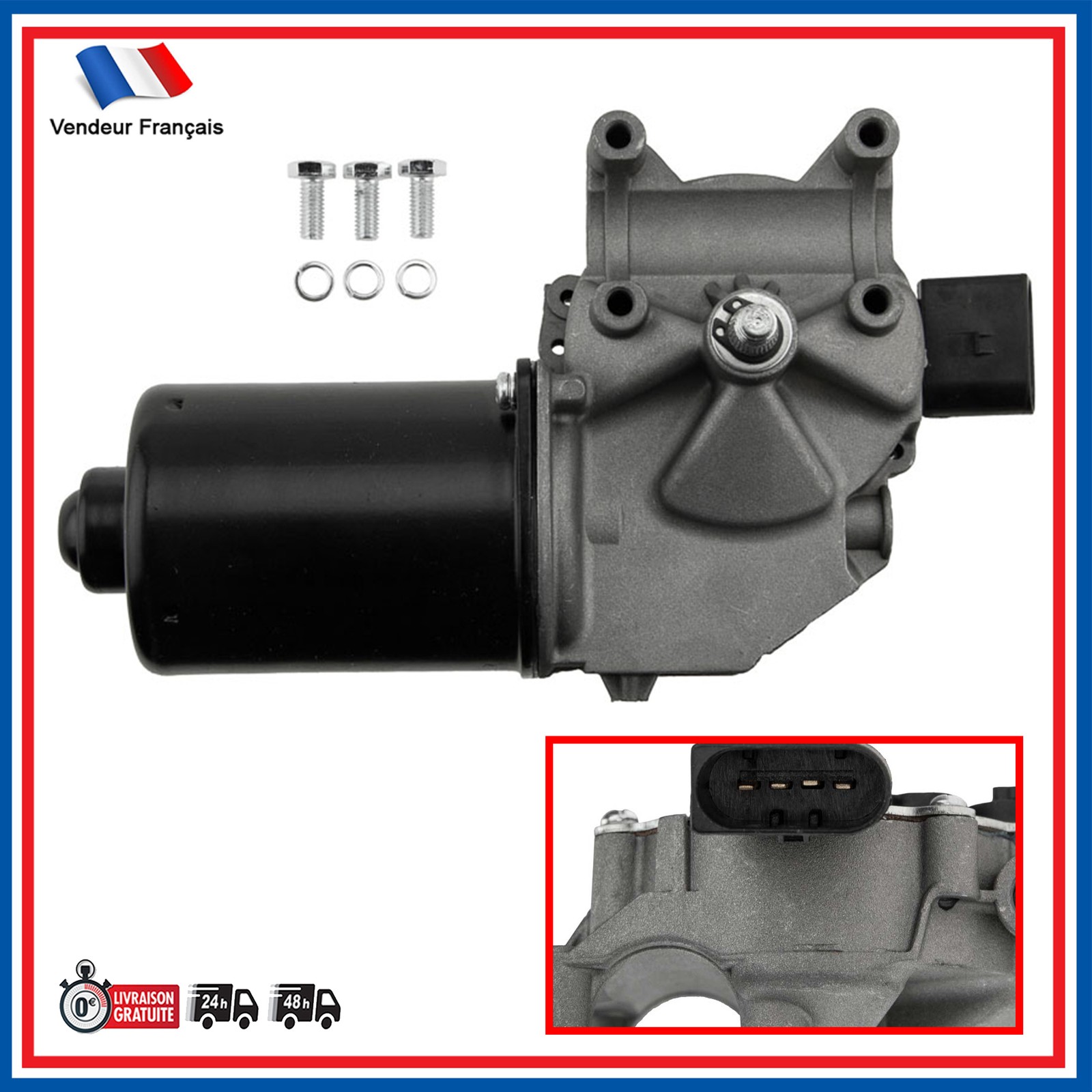 Moteur essuie-glace avant BMW Série 3 E90 E91 E92 de remplacement - Référence 61614848601
