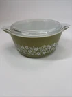 Vtg Pyrex 475-B Spring Blossom Crazy Daisy 2-1/2 qt Casserole w/ Pyrex 475-C Lid