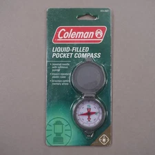 NEW Coleman Liquid Filled Pocket Compass - Luminous Letters - 814-650T