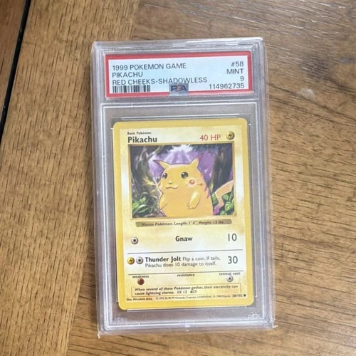 Pokémon Pikachu 58/102 Base Set Shadowless Red Cheeks Regular English PSA 9 1999