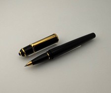 Penna a sfera vintage Cartier Diabolo placcata oro nero