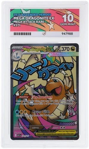 Pokémon TCG Mega Dragonite EX MAR Ascended Heroes 271/217 Ace 10 Gem Mint