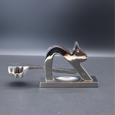 Crate & Barrel Chrome Squirrel Nutcracker Vintage Mid-Century Modern Heavy Metal