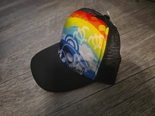 Hawaii Rainbow Snapback Trucker Hat Black One Size Adjustable Mesh Back New