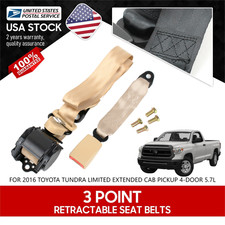 For 2016 Toyota Tundra Limited Extended Cab Pickup 3 Point Retractable Seat Belt For 2016 Toyota Tundra Limited Extended Cab Pickup 3 Point Retractable Seat Belt