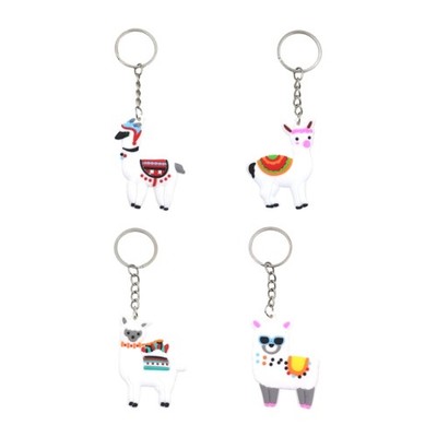 Pack of 20 Alpacas Keychains Cartoon PVC Soft Bag Charm Key Pendant for Key Bag